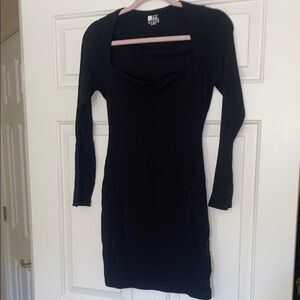 H&M Black Cowl Neck Bodycon Dress